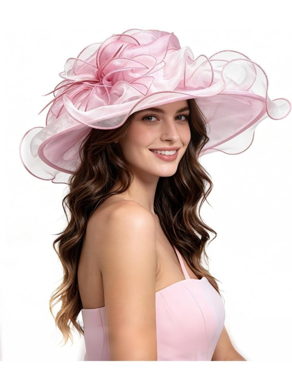 Elegant Women's Organza Fascinator Hat for Church, Bridal, Tea Party Events